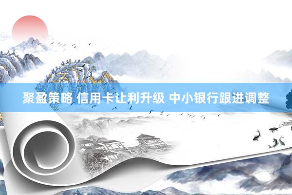 聚盈策略 信用卡让利升级 中小银行跟进调整